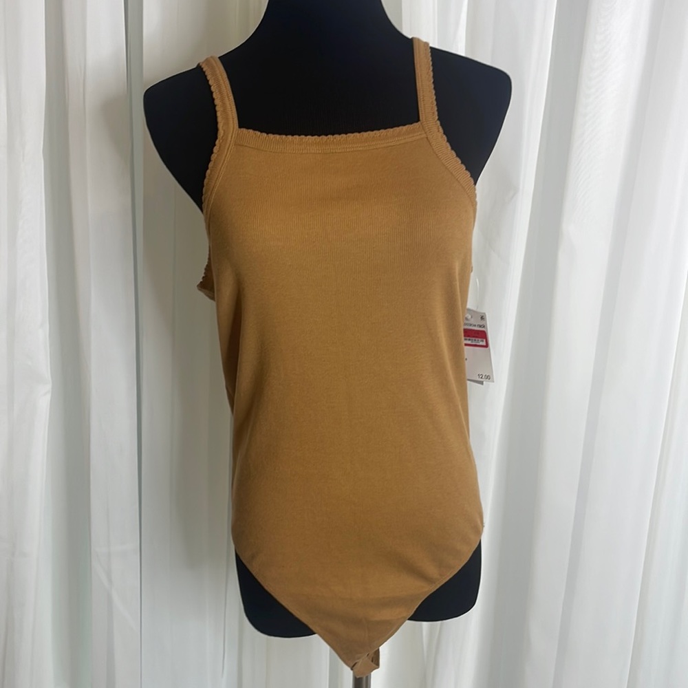 NWT Mocha Brown BP T-Back Tank Bodysuit, size L